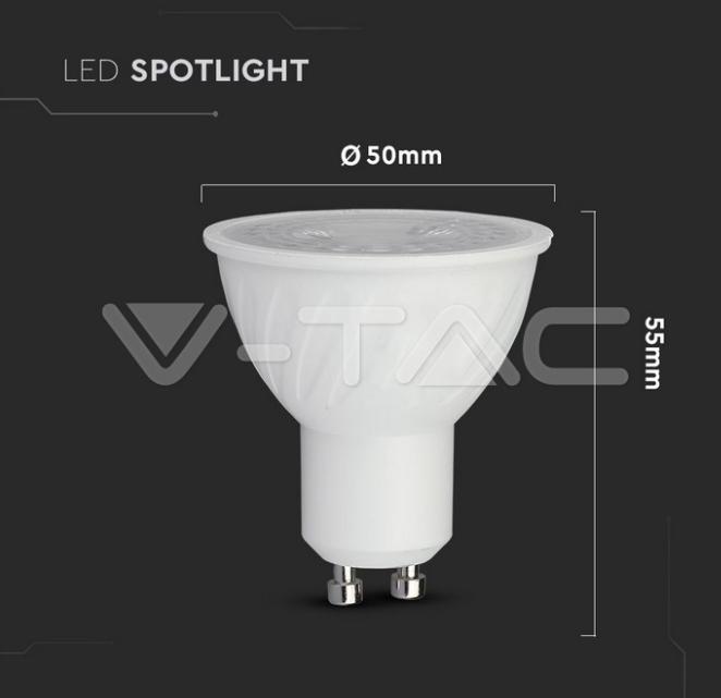 Lampadina led PAR16 V-tac chip Samsung 6W GU10 6400K 110 gradi VT-247 - 21194 05