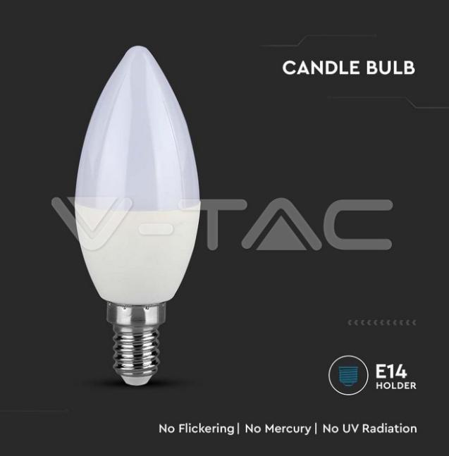 Lampadina led C37 V-tac chip Samsung dimmerabile 5,5W E14 3000K VT-293D - 2120045 03