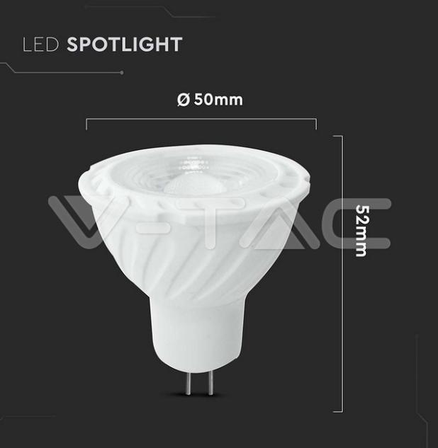 Lampadina led MR16 V-tac chip Samsung 6W GU5.3 4000K 38 gradi VT-267  - 21208 05