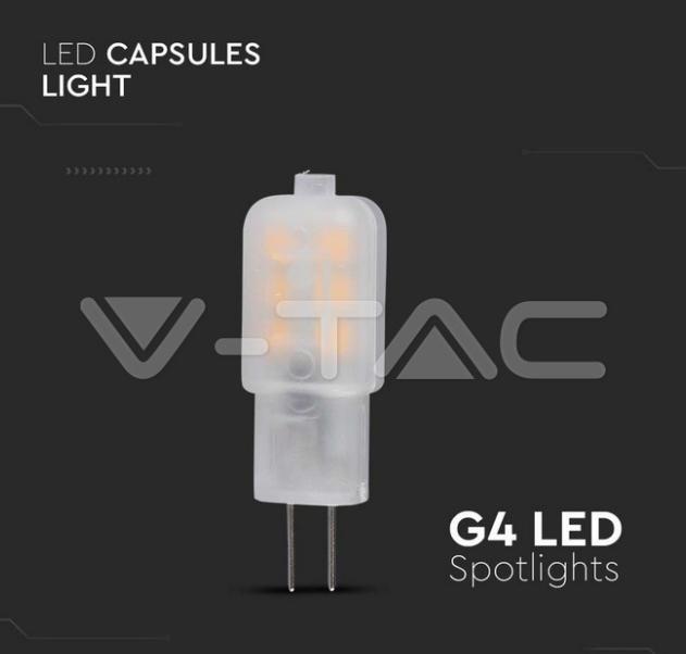 Lampadina led bispina T10 V-tac chip Samsung 1,1W G4 4000K 12V VT-201 - 21241 02