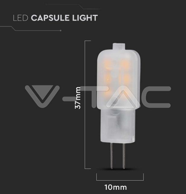 Lampadina led bispina T10 V-tac chip Samsung 1,1W G4 4000K 12V VT-201 - 21241 04