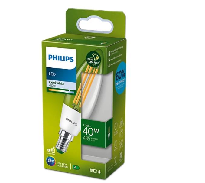 Lampadina led candela Philips E14 2,3W 4000K -  43577300 02