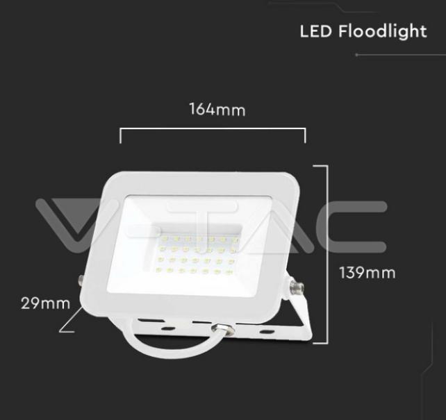 Proiettore led V-tac chip Samsung 30W 6500K bianco VT-44030 - 10025 06