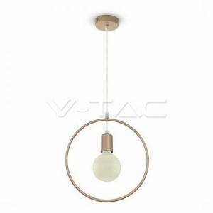 Lampada a sospensione geometrica cerchio 60w attacco e27 colore champagne 3835