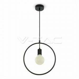 Lampada a sospensione geometrica cerchio attacco e27 colore nero 3836