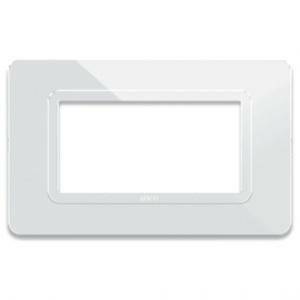 Placca per scatola rettangolare  tecnopolimero s44 4 moduli bianco - 44py04b