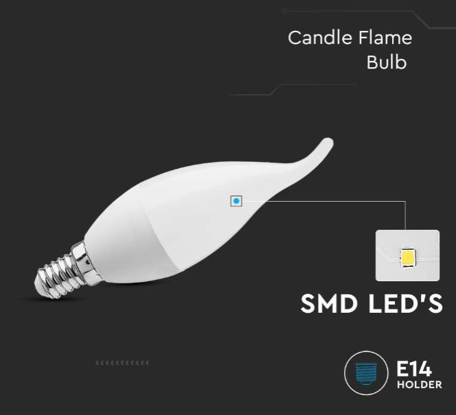 Lampadina led a candela V-tac 3,7W E14 3000K VT-1818TP -  214164 02