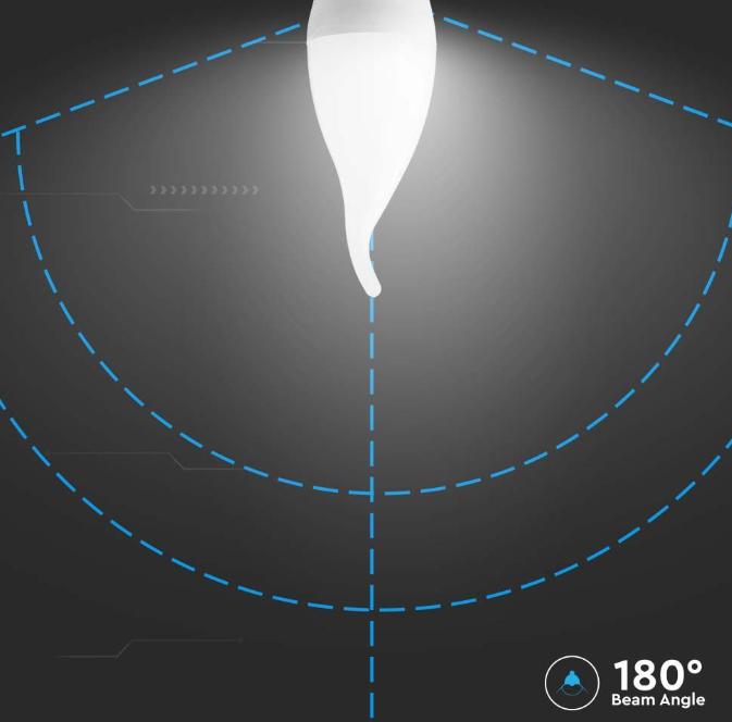 Lampadina led a candela V-tac 3,7W E14 3000K VT-1818TP -  214164 04