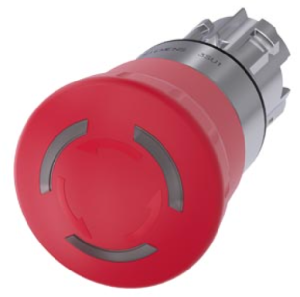 Pulsante a fungo di arresto Siemens 22mm rosso - 3SU10511HB200AA0 01