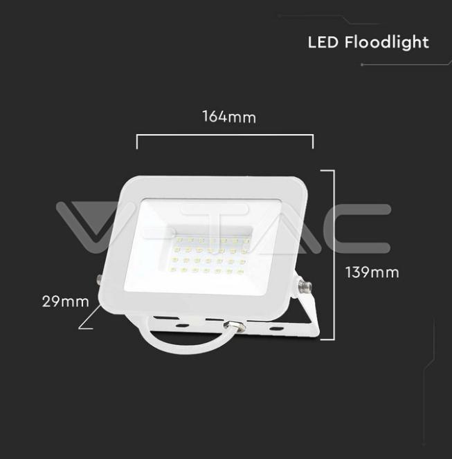 Proiettore led V-tac chip Samsung 30W 4000K IP65 bianco VT-44030 - 10024 05