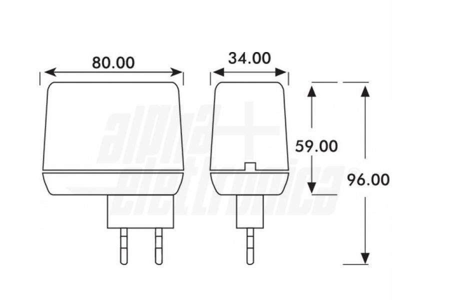 Carica batteria piombo Alpha Elettronica 13,8Vdc 900 mA terminali faston - SW18-81222 04