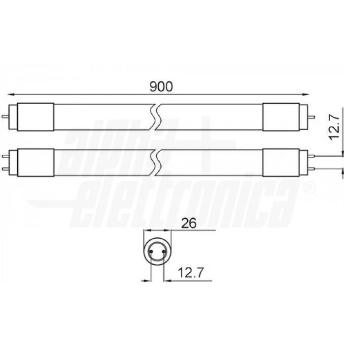 Tubo LED Alpha Elettronica in vetro 90cm T8 13W 4000K -  LT090-19NW 02