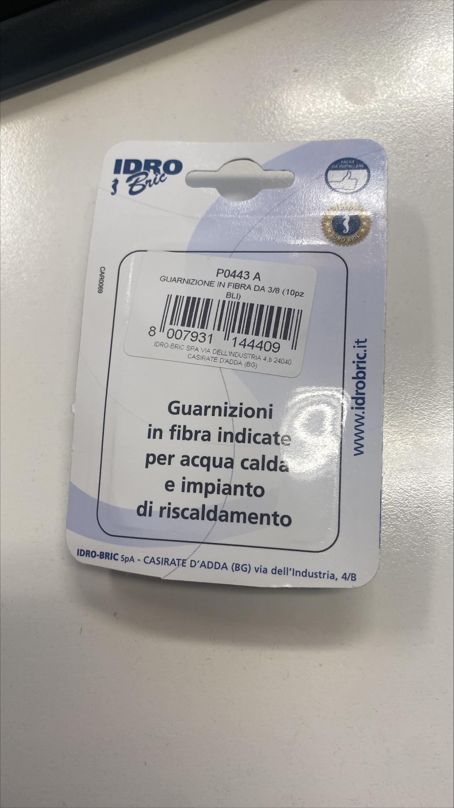 Guarnizioni  Idro Bric in fibra diametro 3/8 pollici - P0443 A 03