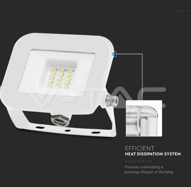 Proiettore led V-TAC chip Samsung 10W 3000K Bianco - 10011 02