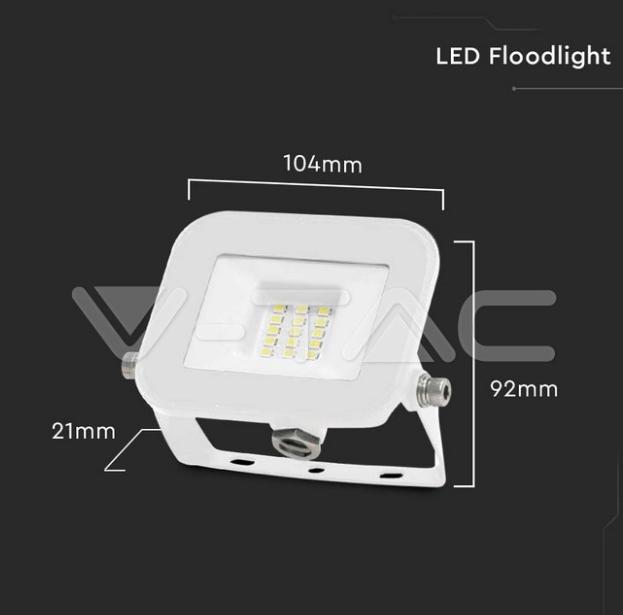 Proiettore led V-TAC chip Samsung 10W 3000K Bianco - 10011 05