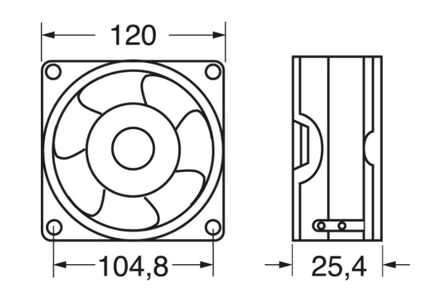 Ventilatore assiale Elcart Distribution SPA 120x120x25.4 mm - 450964000 02