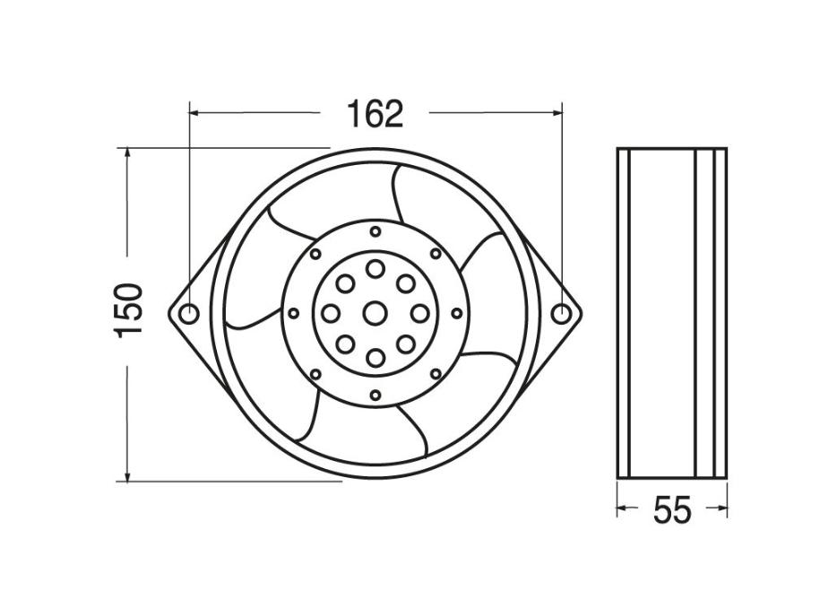 Ventilatore assiale Elcart Distribution SPA 162x150x55 mm - 450964500 02