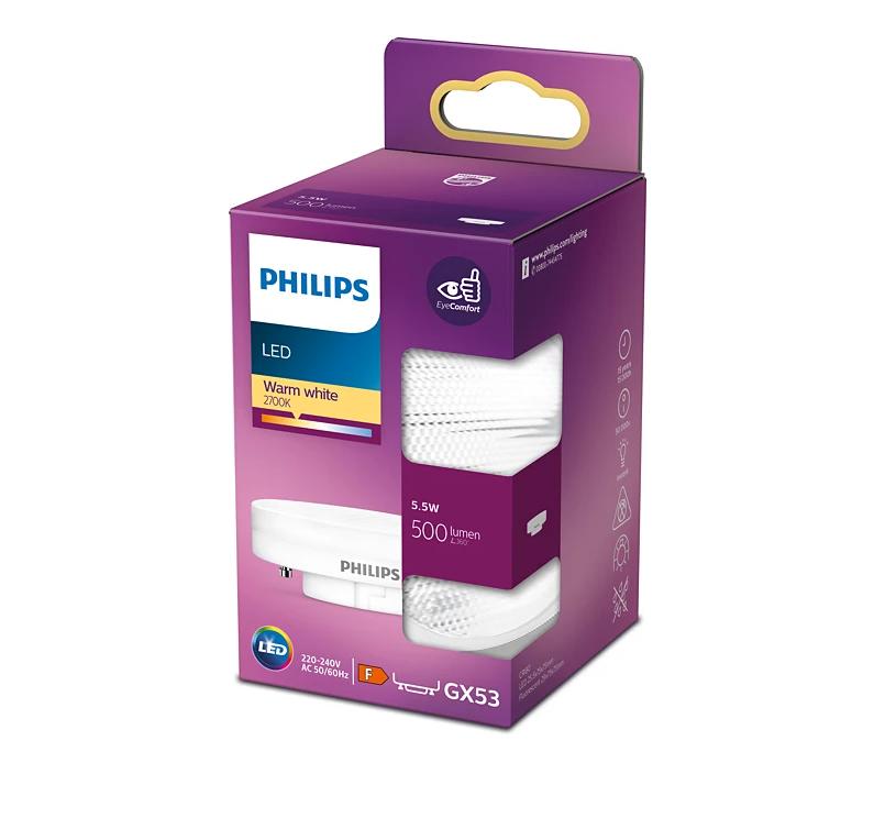 Lampadina led Philips 5.5 w attacco GX53 2700k bianco - LEDGX53WWP 02