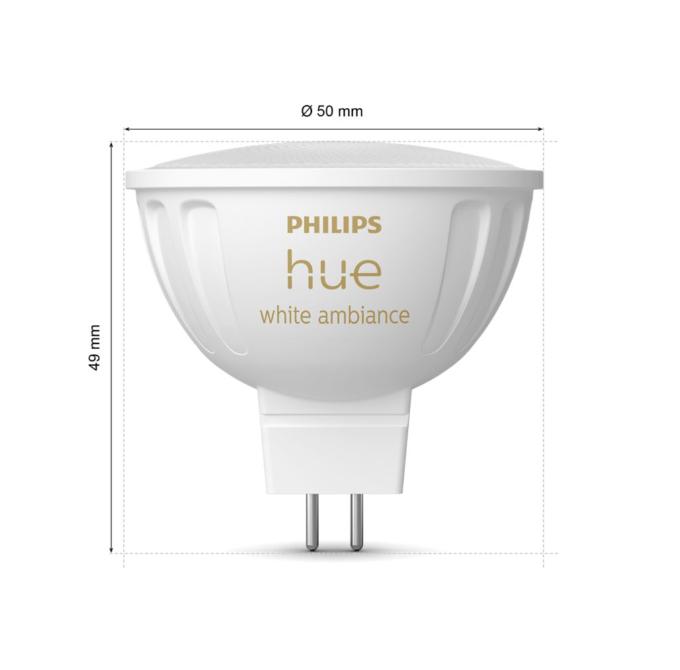 2 Lampadine led MR16 Philips Hue GU5,3 5,1W 2200-6500K White ambiance - 49158800 03