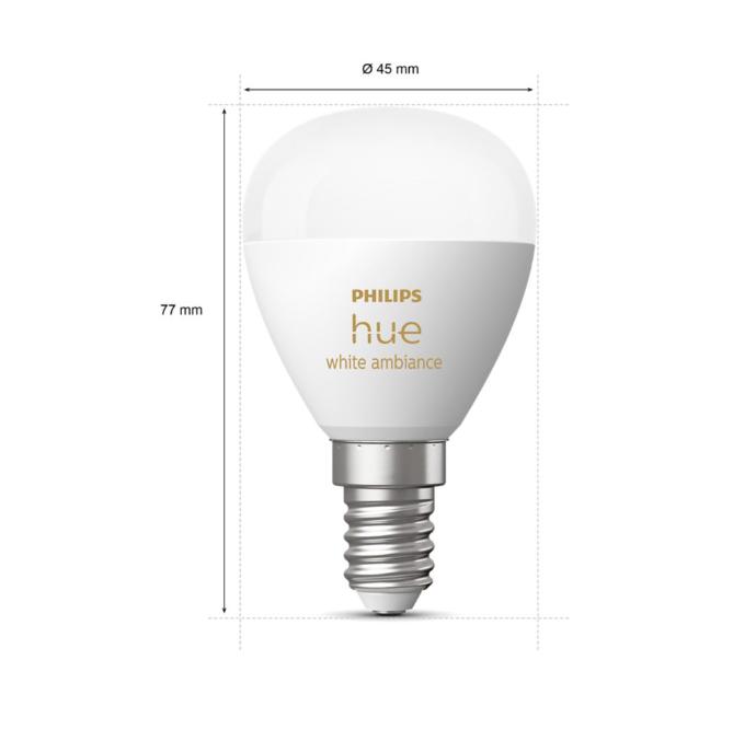 2 Lampadine led P45 Philips Hue E14 5,1W 2000-6500K White ambiance - 49116800 03