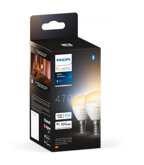 2 Lampadine led P45 Philips Hue E14 5,1W 2000-6500K White ambiance - 49116800 04