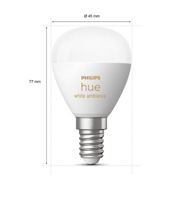 Lampadina led P45 Philips Hue E14 5,1W 2000-6500K White Ambiance - 49110600 03