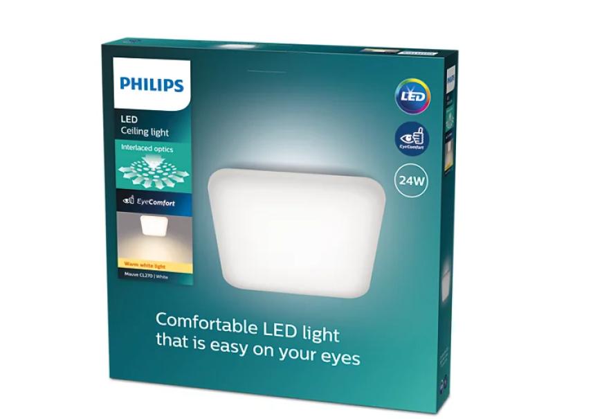 Plafoniera led Philips Mauve 24W 2700K quadrata 43cm - 19549300 04