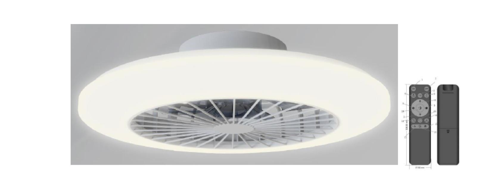 Ventilatore e plafoniera led Philips Amigo flat 2700/6500K diametro 50cm bianco - 24878600 01