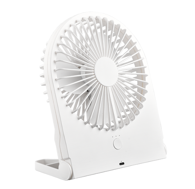 Ventilatore da tavolo a batteria Trio Lighting Breezy 3 velocitu00e0 USB-C bianco - R044-01 01