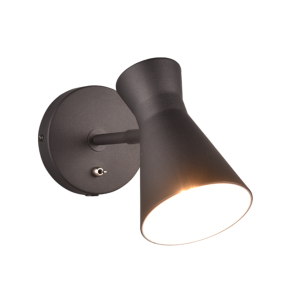 Lampada da parete  enzo 1xe27 max 10w nero opaco - r20781732