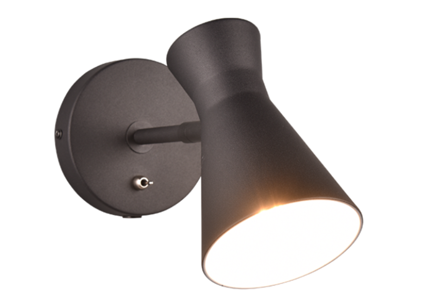 Lampada da parete Trio Lighting Enzo 1xE27 max 10W nero opaco - R20781732 01