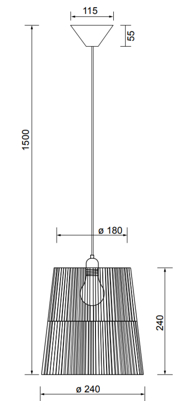 Sospensione Trio Lighting Holm 1xE27 max 10W marrone - R31041026 05