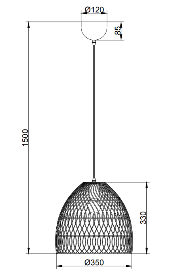 Sospensione Trio Lighting Rike 1xE27 max 40W naturale - R31131036 06