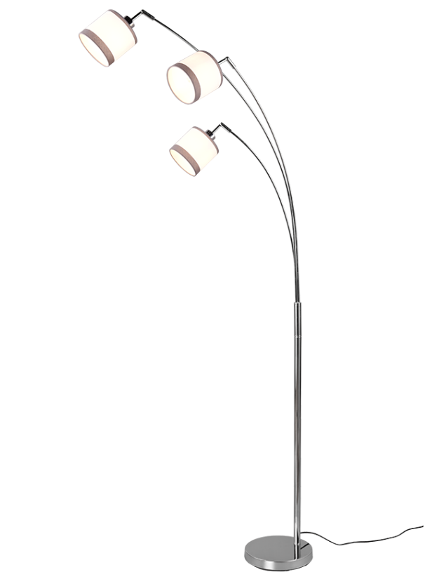 Lampada da terra Trio Lighting Davos 3xE14 max 28W cromo bianco - R41553006 01