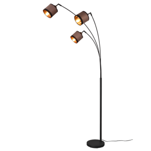 Lampada da terra  davos 3xe14 max 28w nero opaco taupe - r41553041