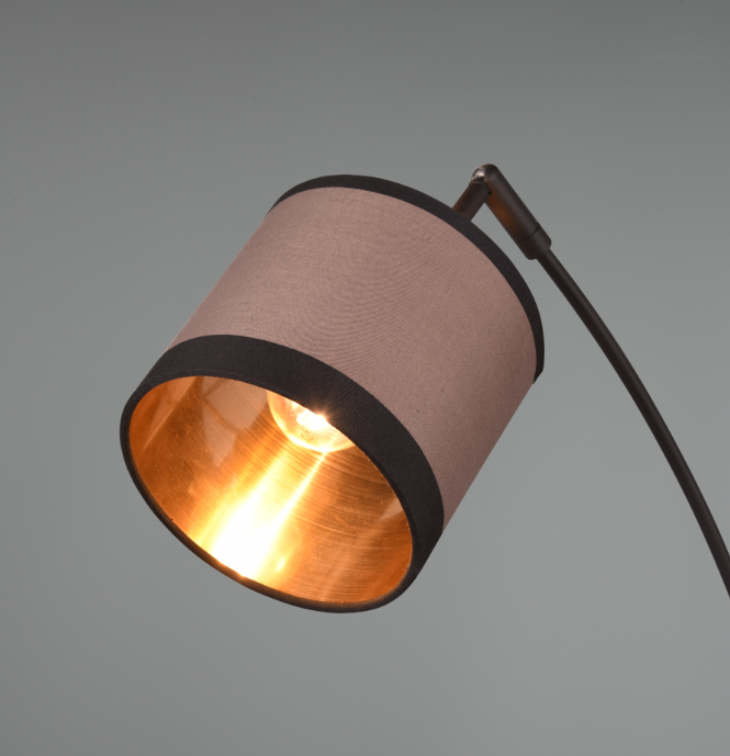 Lampada da terra Trio Lighting Davos 3xE14 max 28W nero opaco taupe - R41553041 03