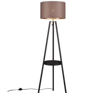 Lampada da terra a tre piedi  colette 1xe27 max 60w nero opaco taupe - r41561032