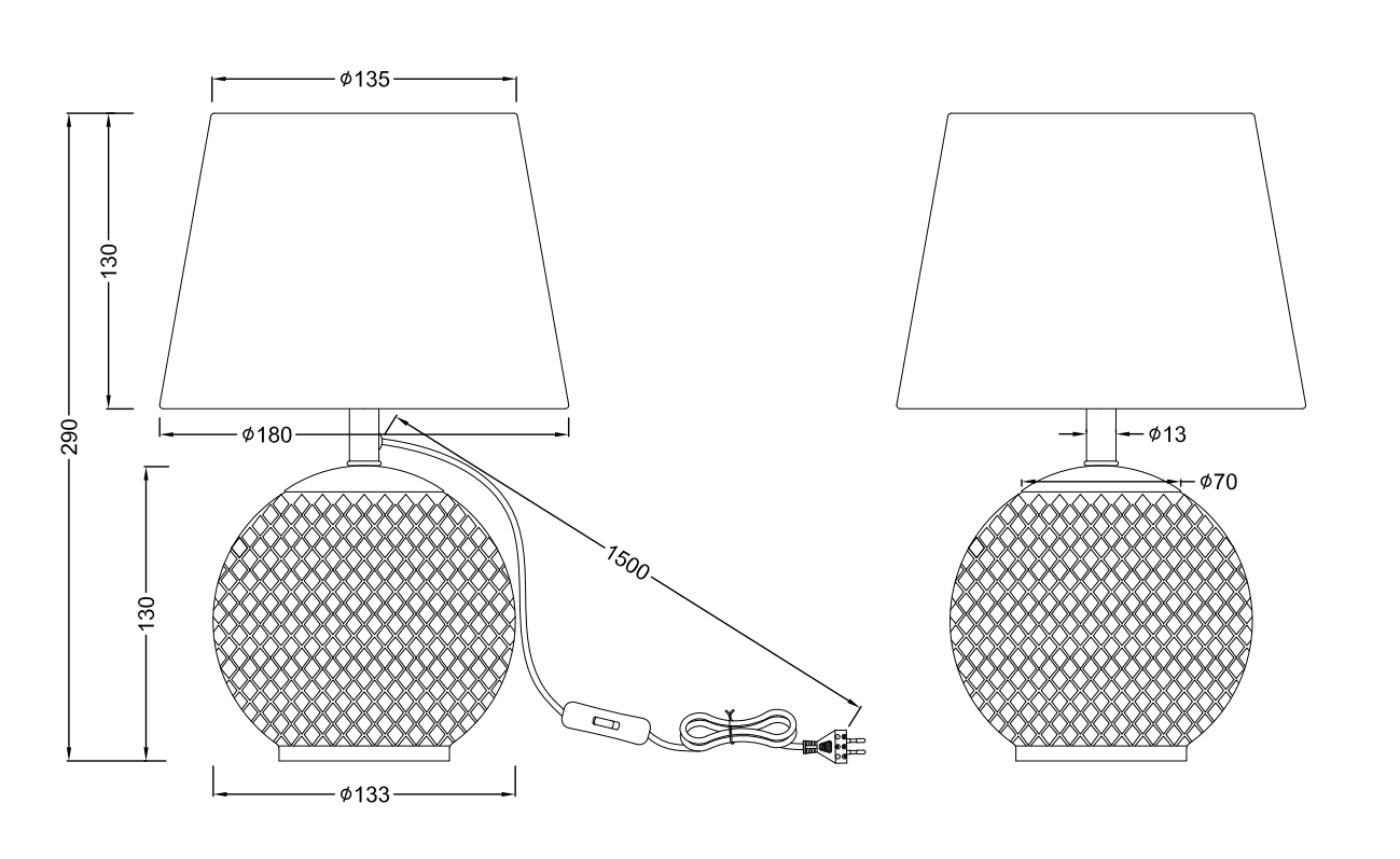 Lampada da tavolo Trio Lighting Jonna 2xE14 max 10W ambra marrone - R51242013 05