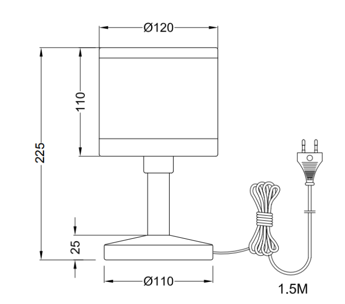 Lampada da tavolo touch Trio Lighting Davos 1xE14 max 10W cromo bianco - R59551006 03