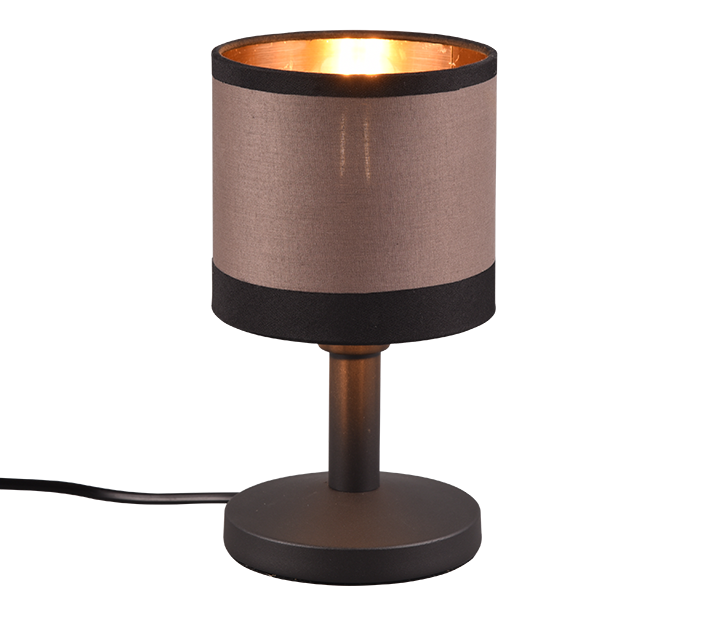 Lampada da tavolo touch Trio Lighting Davos 1xE14 max 10W nero taupe - R59551041 01