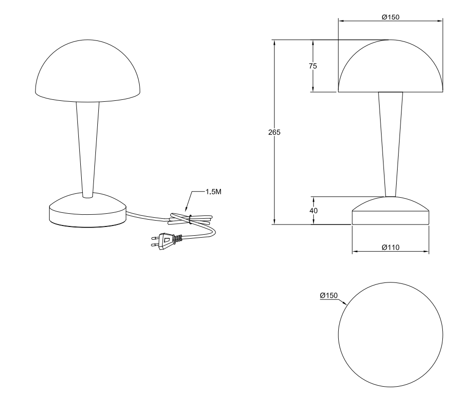 Lampada da tavolo led touch Trio Lighting Canaria 4.9W 3000K nichel bianco - R59561107 06