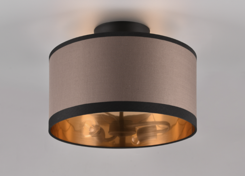 Plafoniera Trio Lighting Davos 2xE14 max 28W nero taupe - R61552041 02