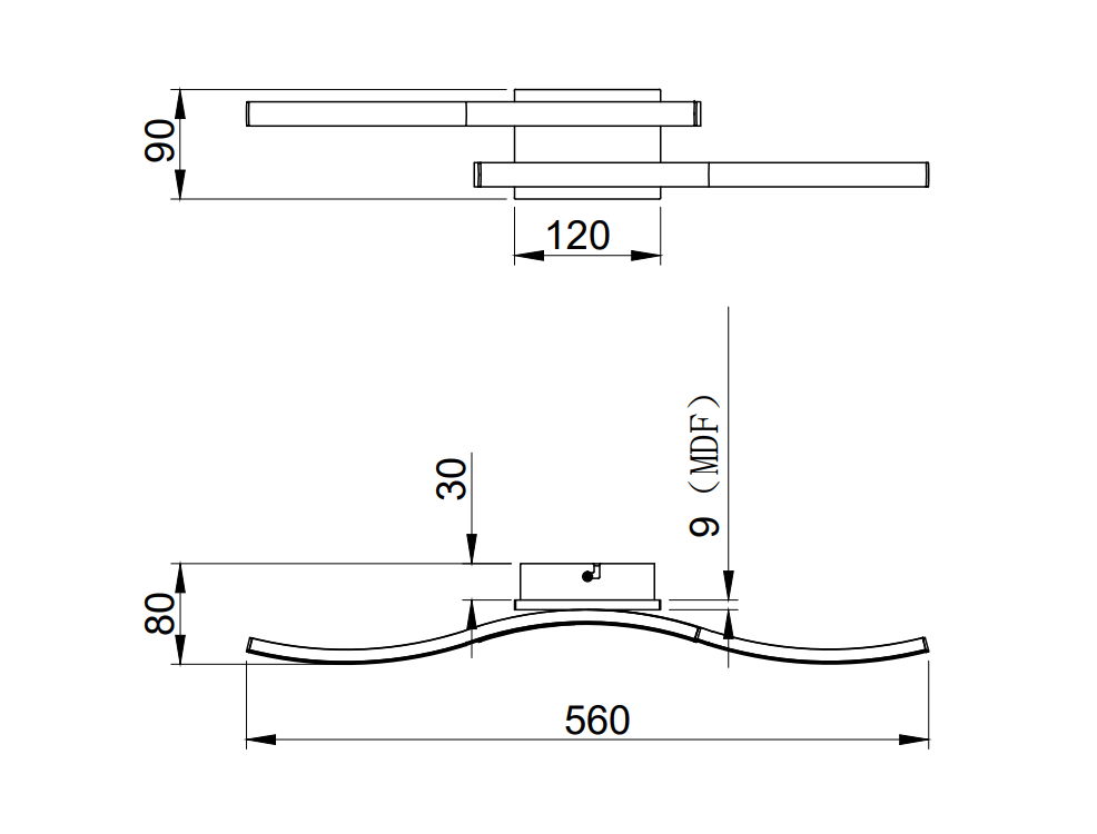 Plafoniera led Trio Lighting Route 2x5W 3000K legno - R62472135 05