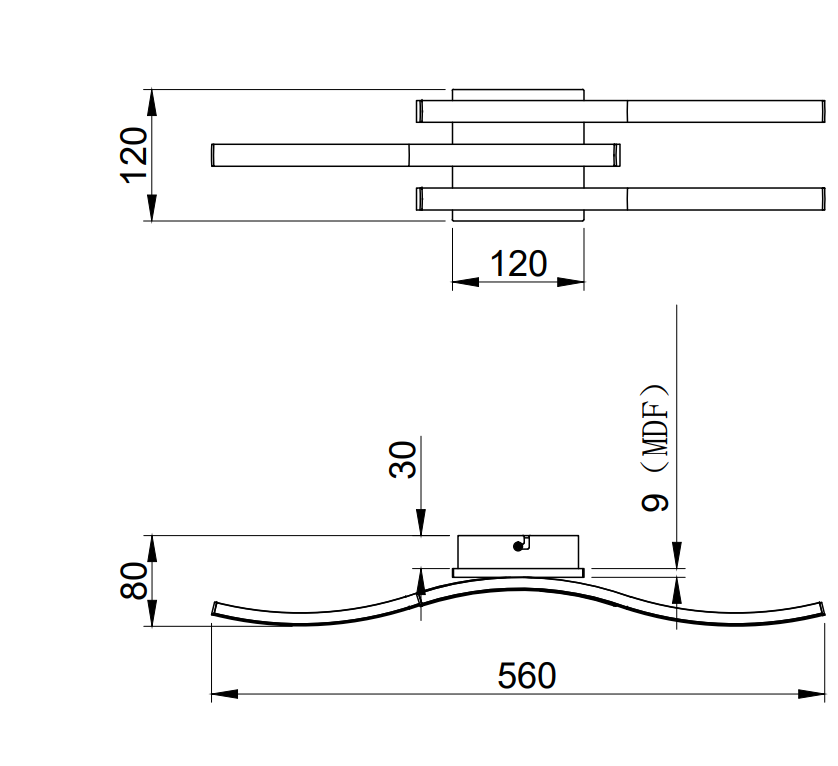 Plafoniera led Trio Lighting Route 3x5W 3000K legno - R62473135 05