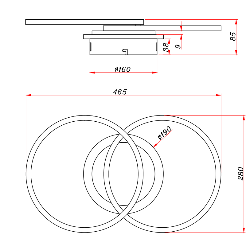 Plafoniera led rotonda Trio Lighting Giro 25W 2700-6000K legno - R62783635 06