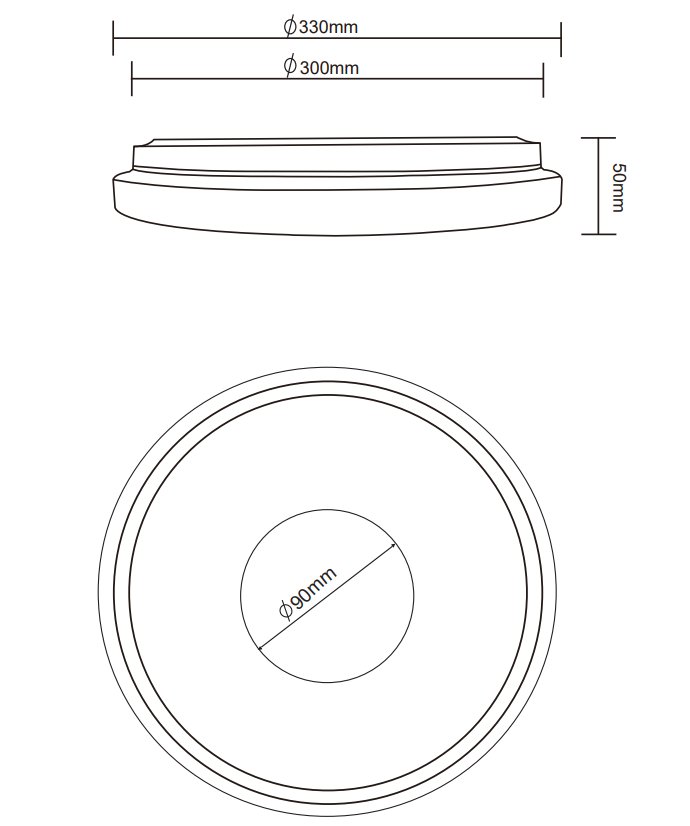 Plafoniera led Trio Lighting Bunda 16W 3000K nero opaco - R64361132 06