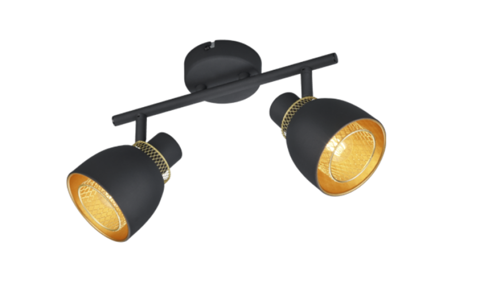 Faretti Trio Lighting Punch 2xE14 max 10W nero opaco - R80812032 01