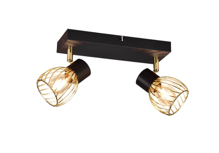 Faretto Trio Lighting Ardon 2x E14 max 10W oro nero - R81382080 01