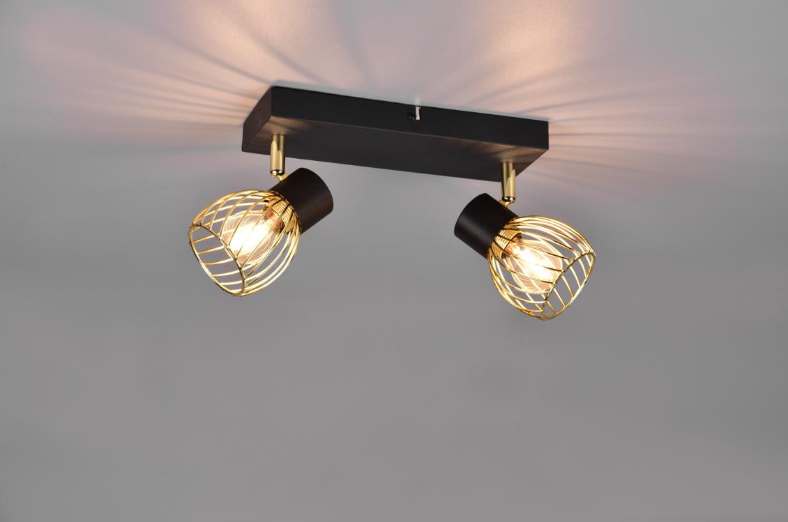 Faretto Trio Lighting Ardon 2x E14 max 10W oro nero - R81382080 02