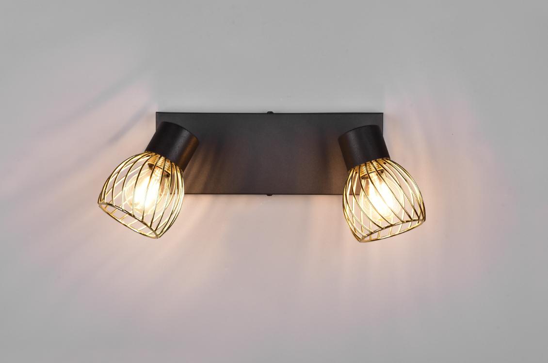 Faretto Trio Lighting Ardon 2x E14 max 10W oro nero - R81382080 03